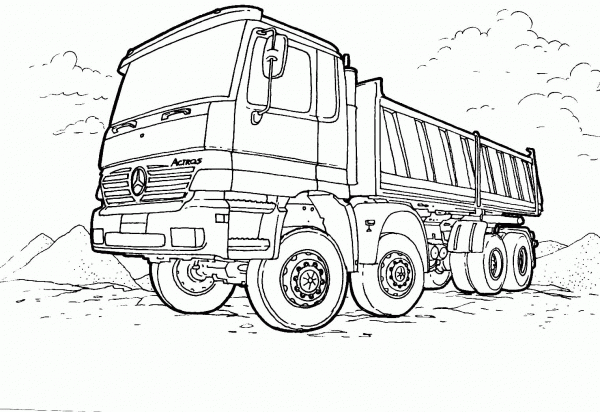 Mercedes-Benz Truck coloring page image