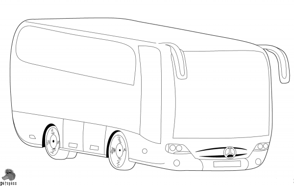 Mercedes Bus coloring page image