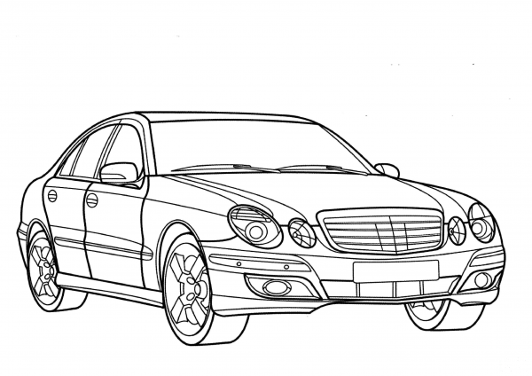 Mercedes E Class  coloring page image