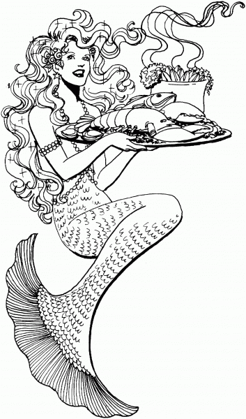 Mermaid  coloring page image