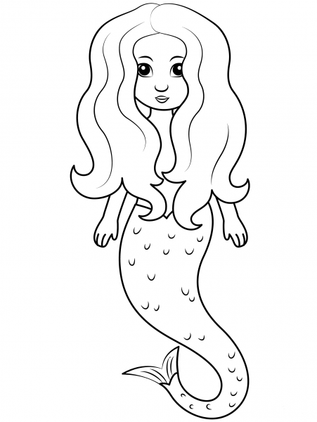 Mermaid coloring page image