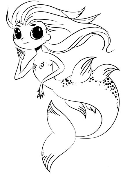 Mermaid coloring page image
