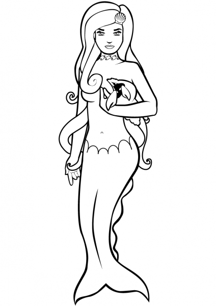 Mermaid coloring page image