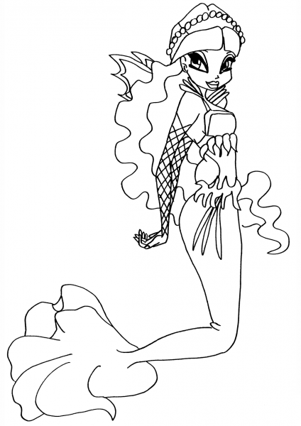 Mermaid Layla coloring page image