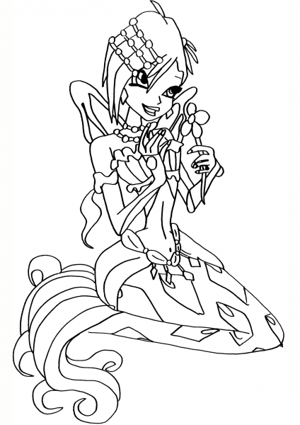 Mermaid Tecna coloring page image