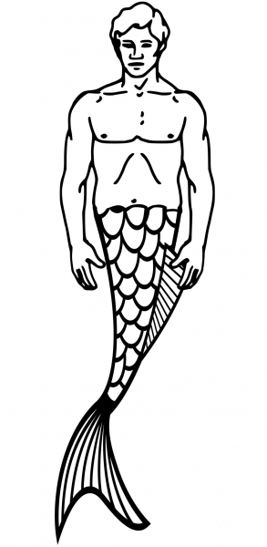 Merman coloring page image