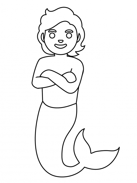 Merperson Emoji coloring page image