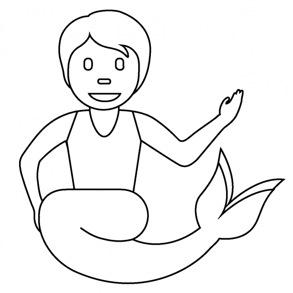 Merperson Emoji coloring page image
