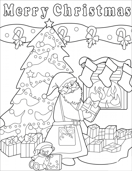 Merry Christmas coloring page image