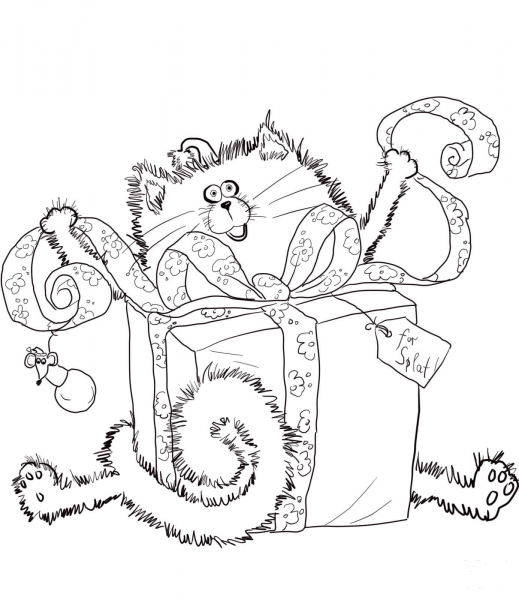 Merry Christmas Splat coloring page image