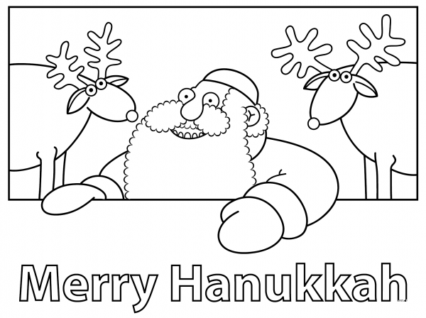 Merry Hanukkah coloring page image