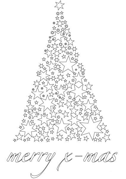 Merry Xmas Card coloring page image