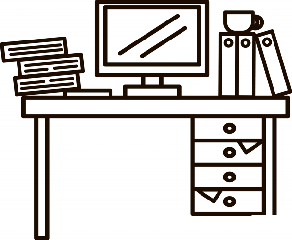 Messy Desk coloring page image