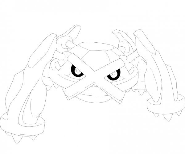 Metagross coloring page image