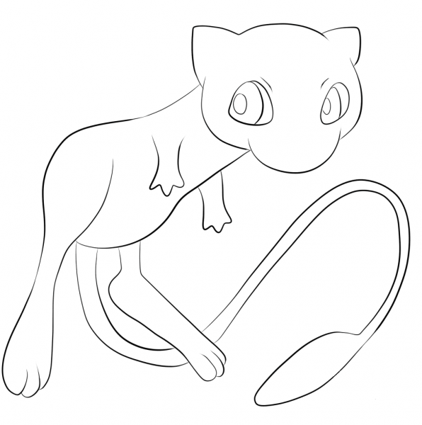 Mew coloring page image