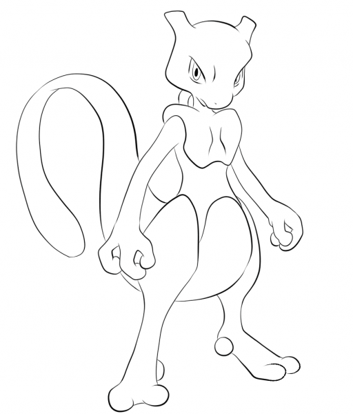 Mewtwo coloring page image