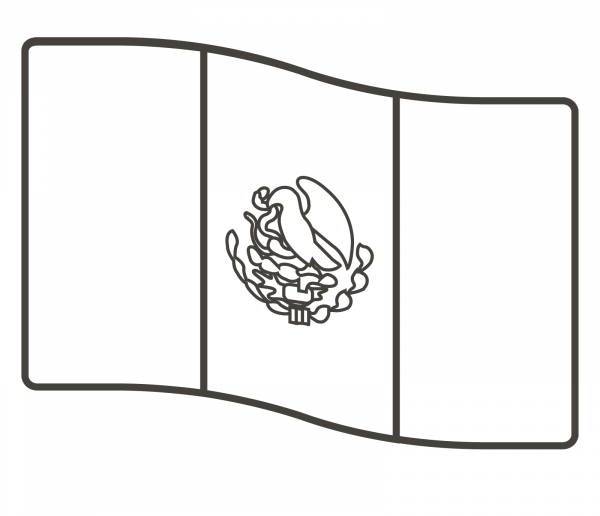 Mexico Flag coloring page image