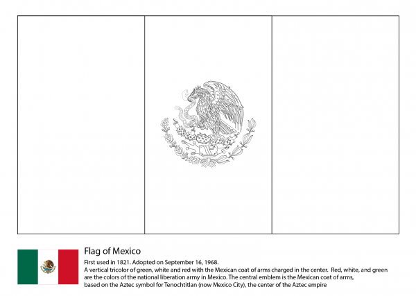 Mexico Flag coloring page image