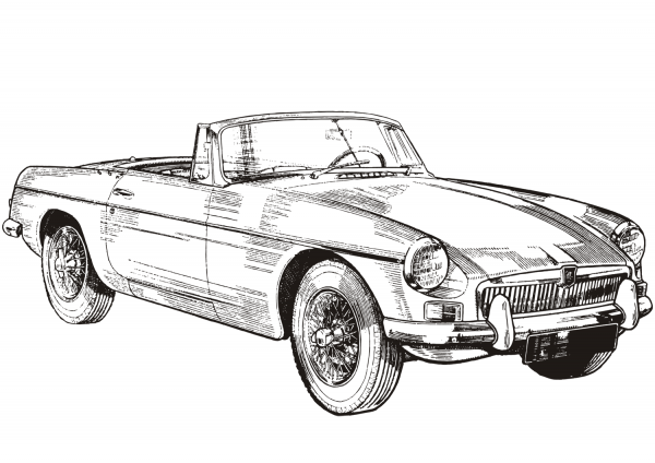 MG MGB Spyder coloring page image