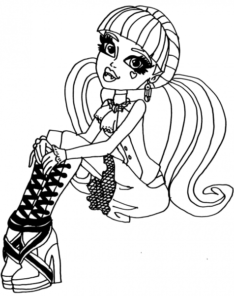 MH Draculaura coloring page image