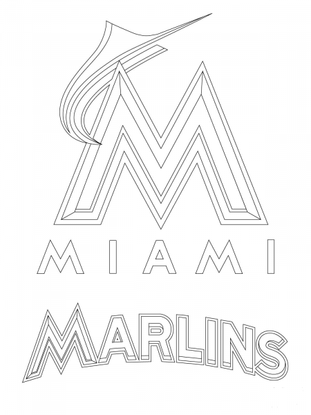 Miami Marlins Logo  coloring page image