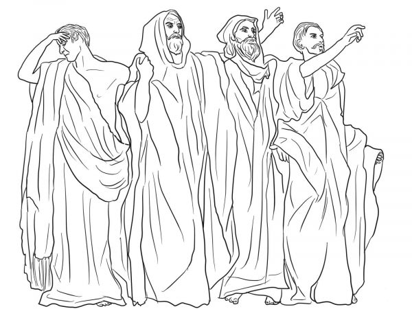 Micah, Haggai, Malacchi, and Zechariah coloring page image