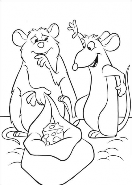 Mice found a cheese  coloring page image