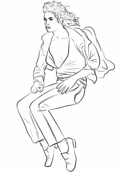 Michael Jackson Dancing  coloring page image