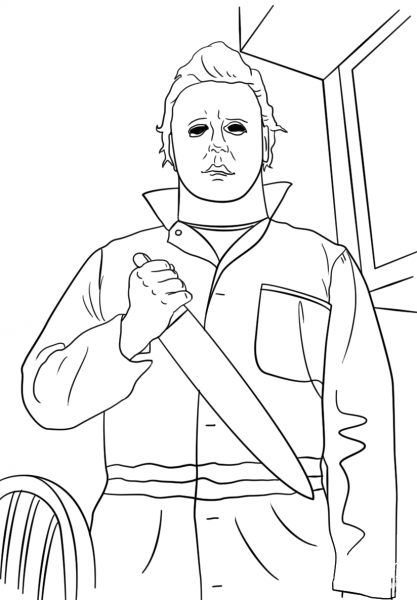 Michael Myers coloring page image