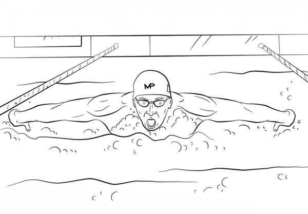 Michael Phelps coloring page image