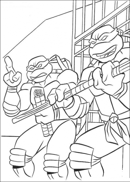 Michelangelo And Donatello  coloring page image