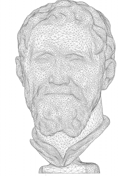 Michelangelo Bust 3D Wireframe coloring page image
