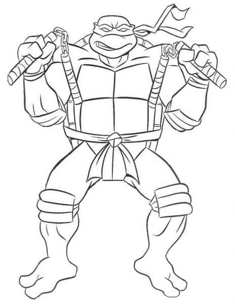 Michelangelo Ninja Turtle coloring page image