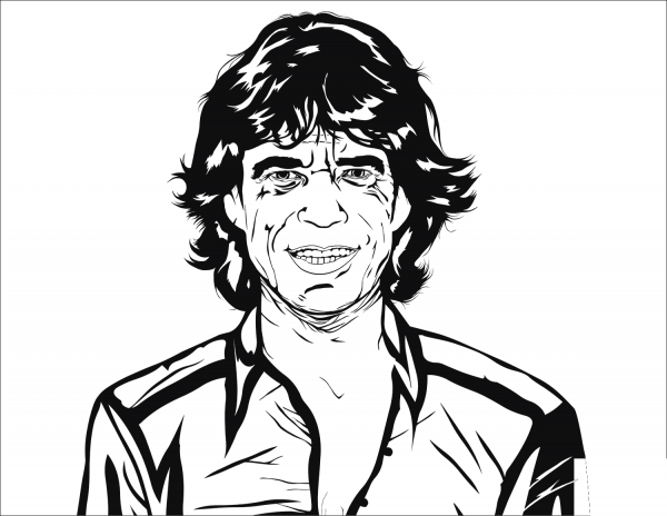 Mick Jagger coloring page image