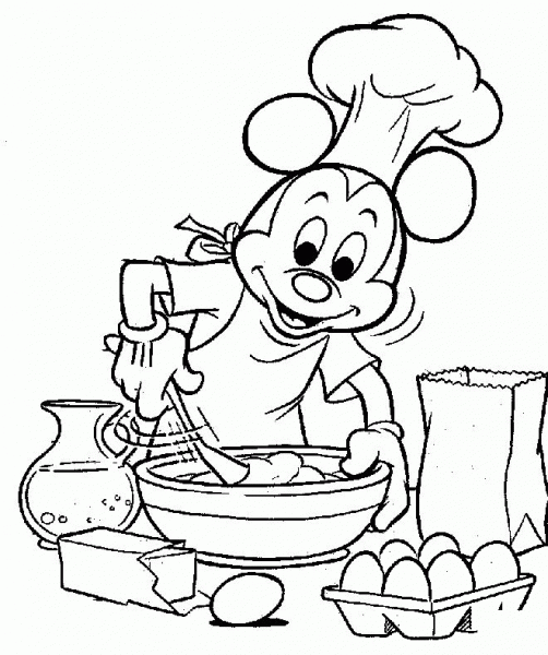 Mickey Is Cooking  coloring page image