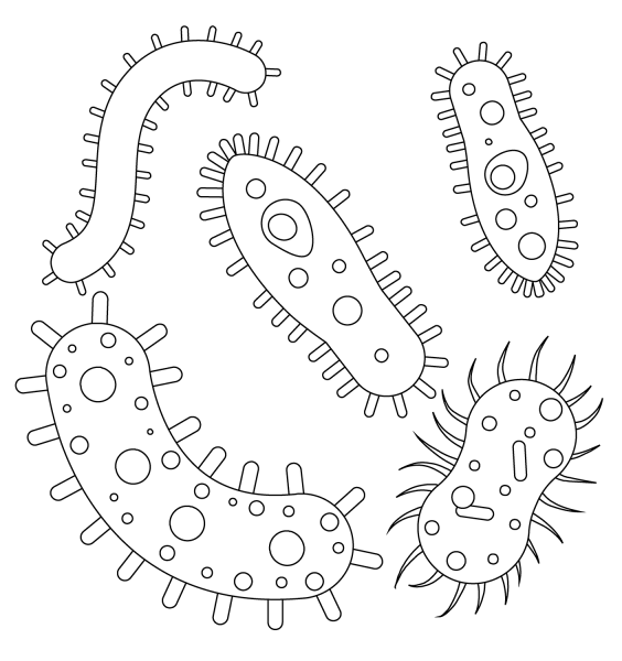 Microbe Emoji coloring page image