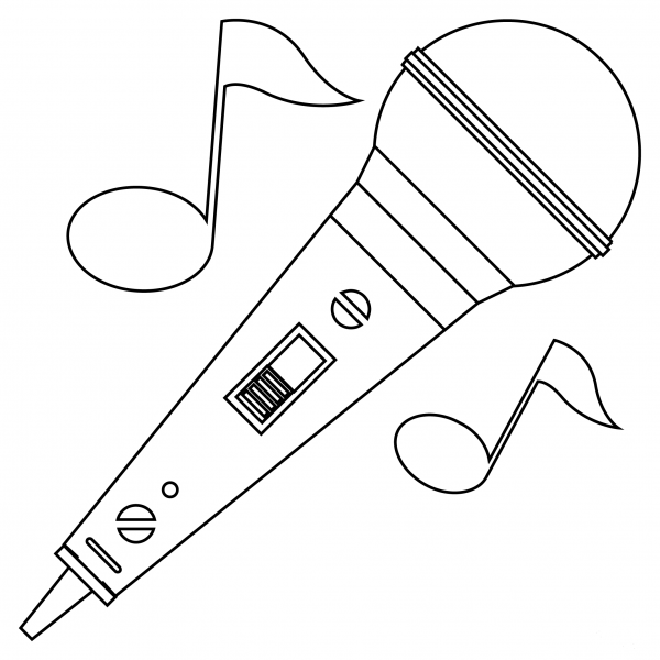 Microphone coloring page image
