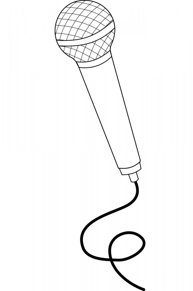 Microphone coloring page image