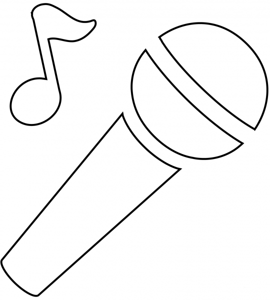 Microphone Emoji coloring page image