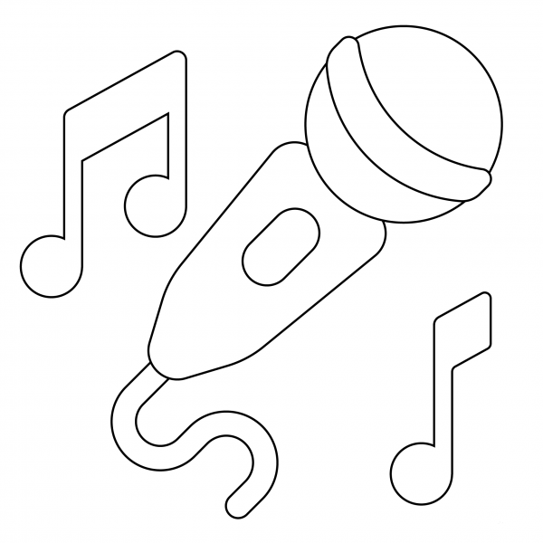 Microphone Emoji coloring page image