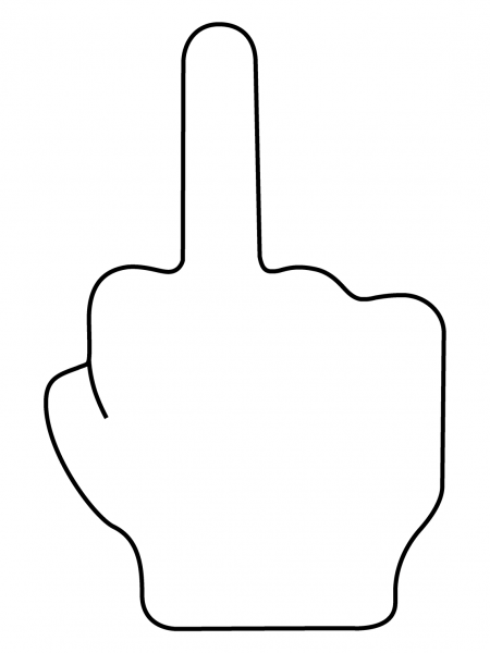 Middle Finger Emoji coloring page image