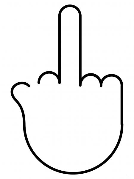 Middle Finger Emoji coloring page image