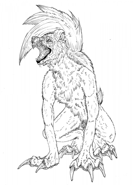 Midnight Lycanroc coloring page image