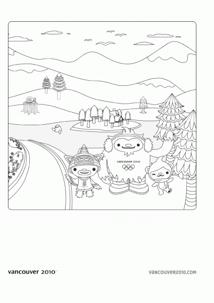 Miga Quatchi and Sumi Alltogether  coloring page image