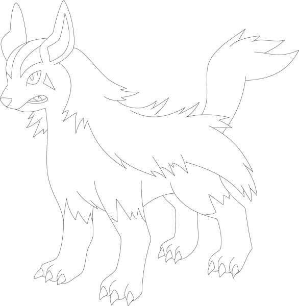 Mightyena coloring page image