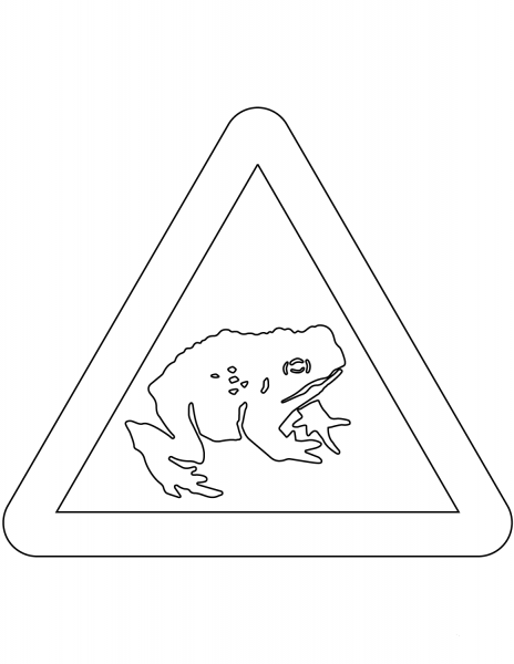 “Migratory Toad Crossing” Sign in the United Kingdom coloring page image