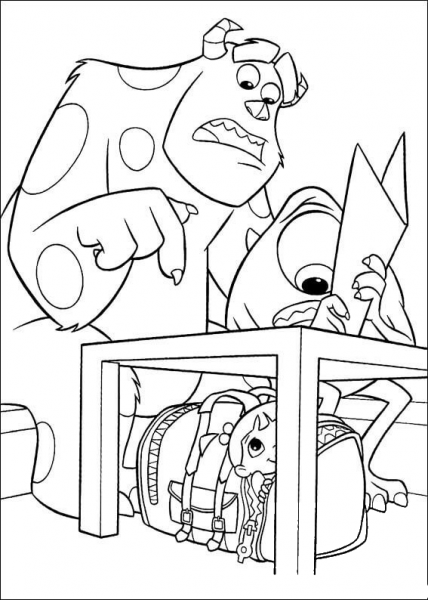 Mike And Sulley are Reading A map  coloring page image
