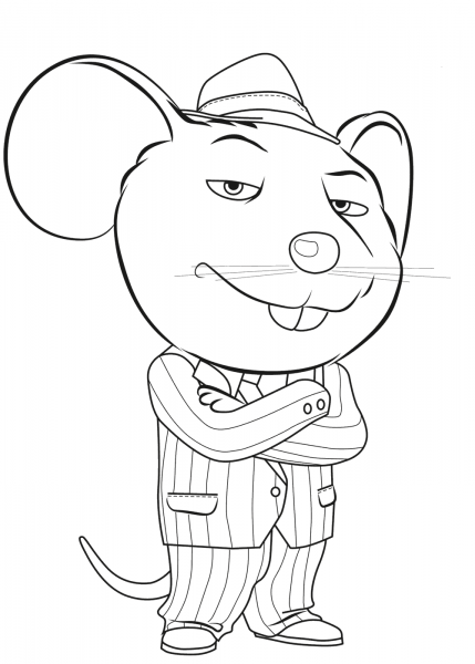 Mike from Sing Movie coloring page image