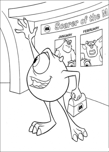 Mike Says Goodbye  coloring page image