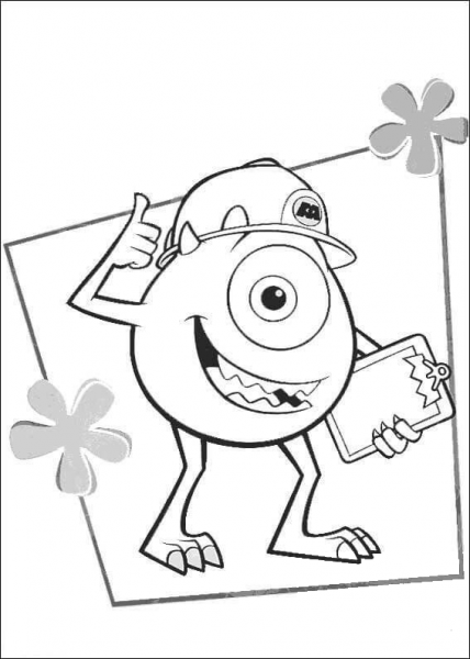Mike Says Ok!  coloring page image